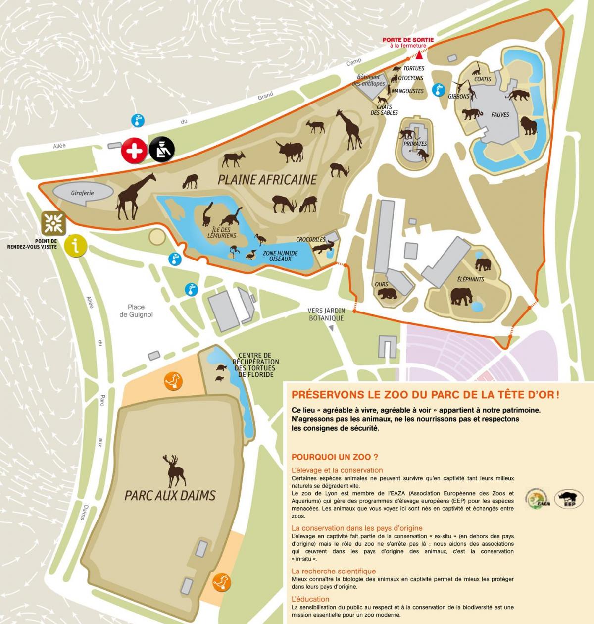 Карта парка Лионского зоопарка