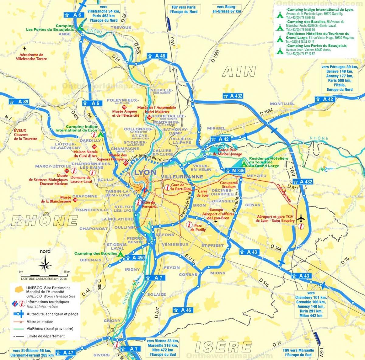 Карта дорог Лиона