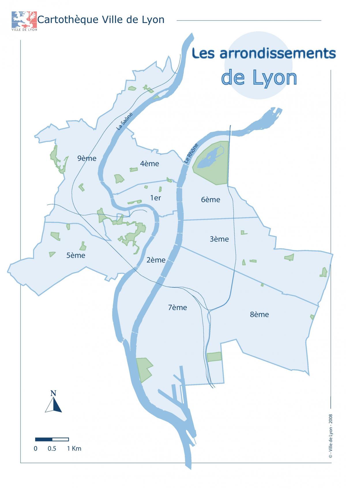 Карта района Лион